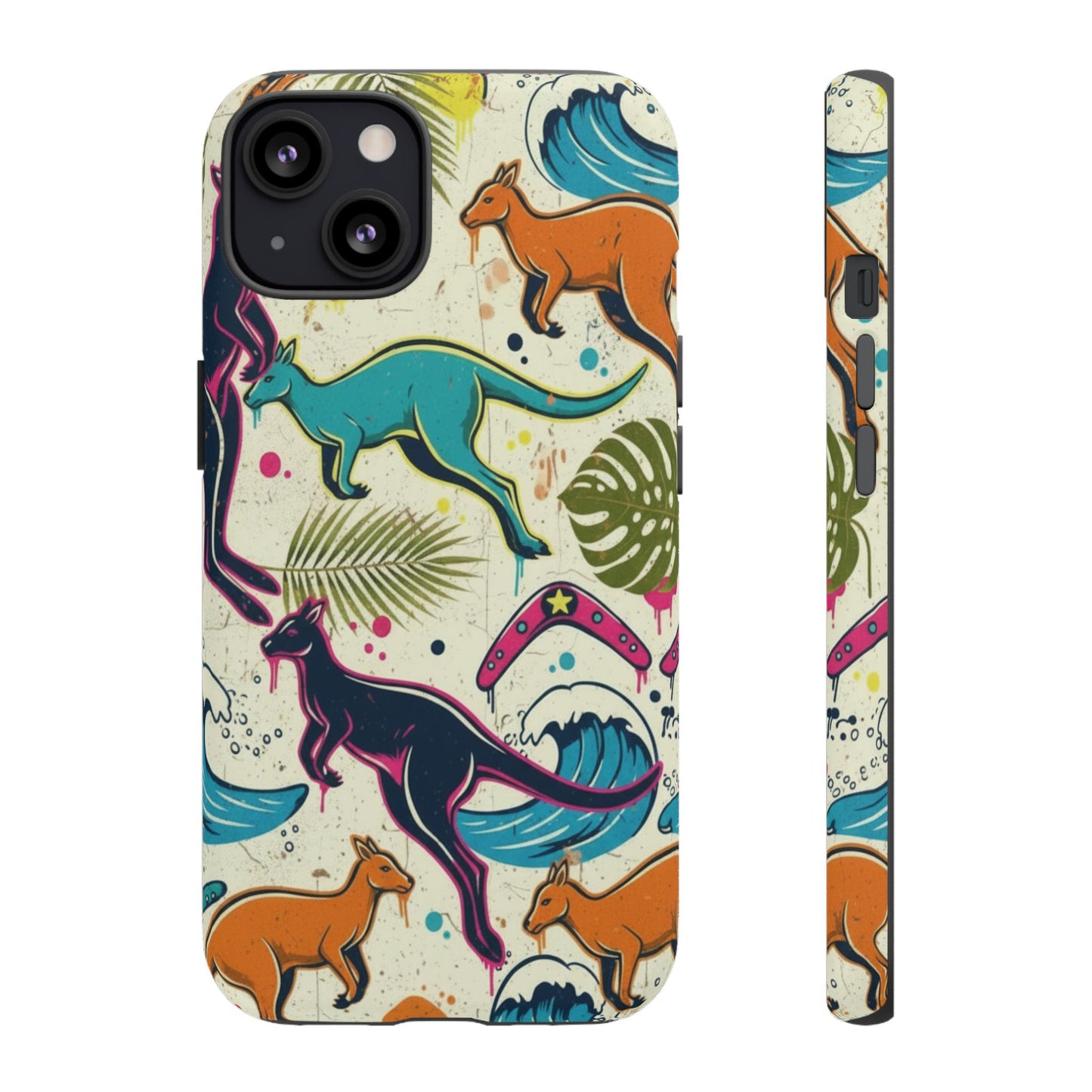 Tough Cases — Colorful Surfing Kangaroo Phone Case