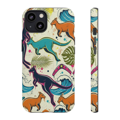 Tough Cases — Colorful Surfing Kangaroo Phone Case