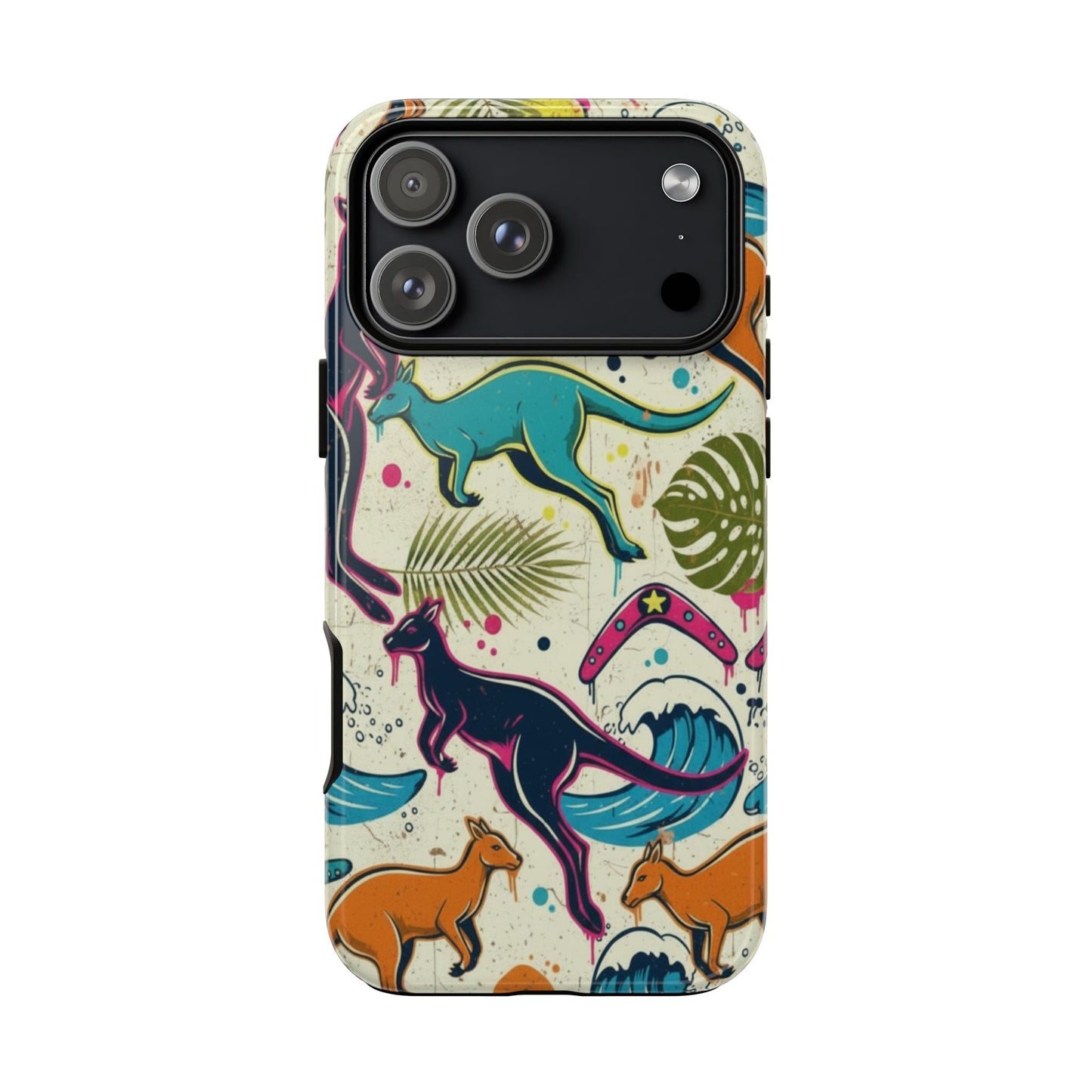 Tough Cases — Colorful Surfing Kangaroo Phone Case