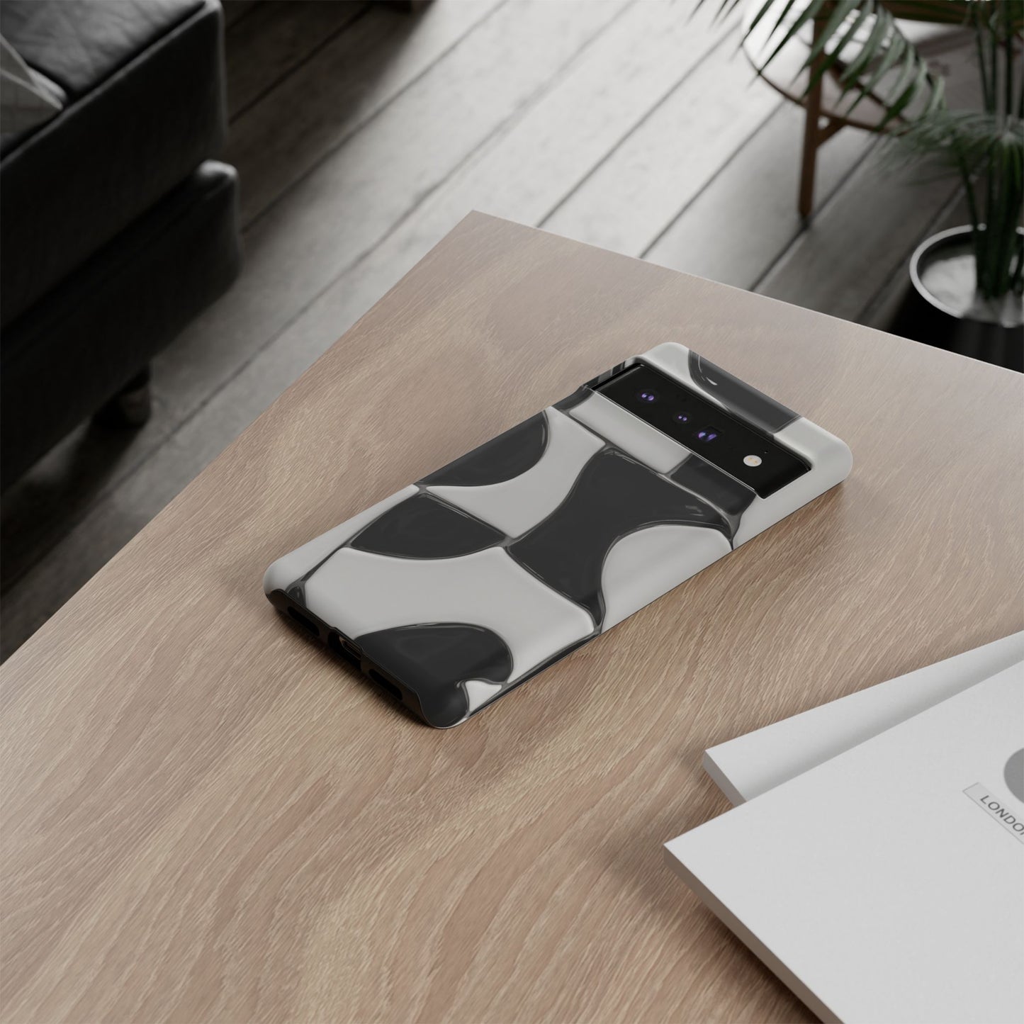 Black & White Abstract Pattern Tough Phone Case