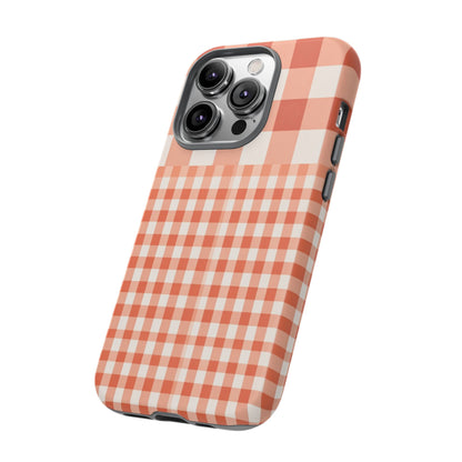Buffalo Check Tough Phone Case — Orange Gingham Protective Cover