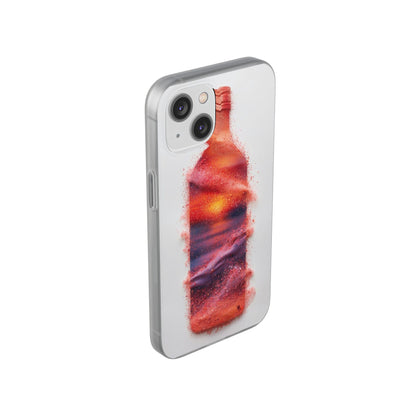 Galaxy Bottle Phone Case — Abstract Cosmic Beverage Design Flexible Case