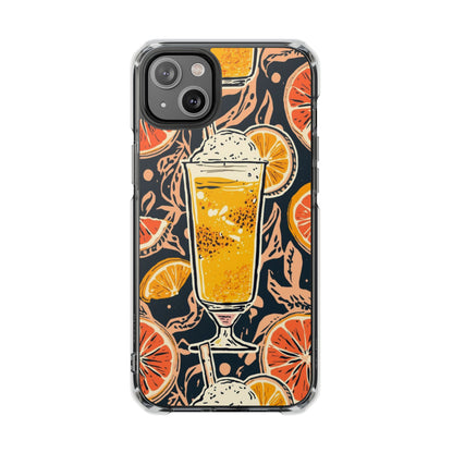 Clear Magnetic Phone Case — Citrus Beer Glass Design