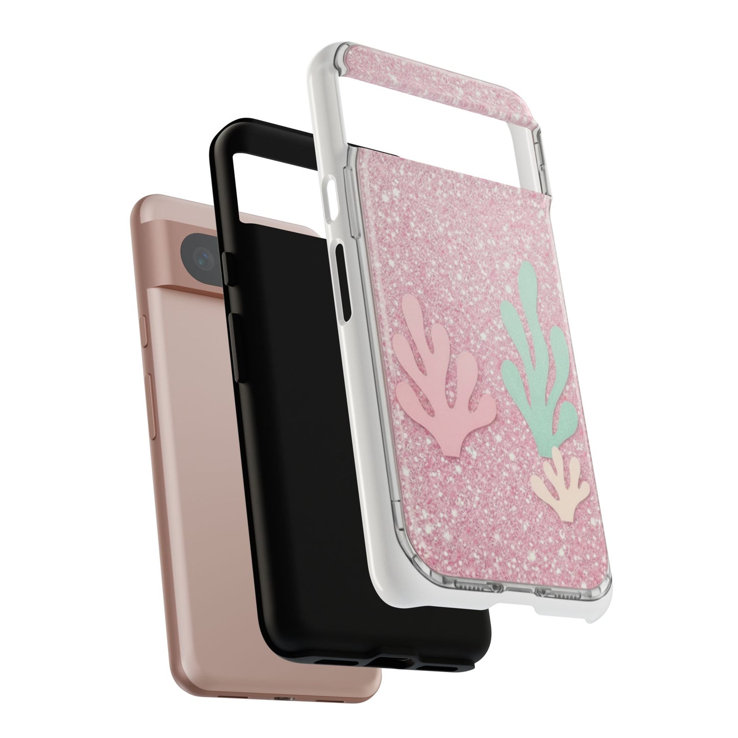 Pink Glitter Seaweed Tough Case - Sparkle Protective Phone Cover