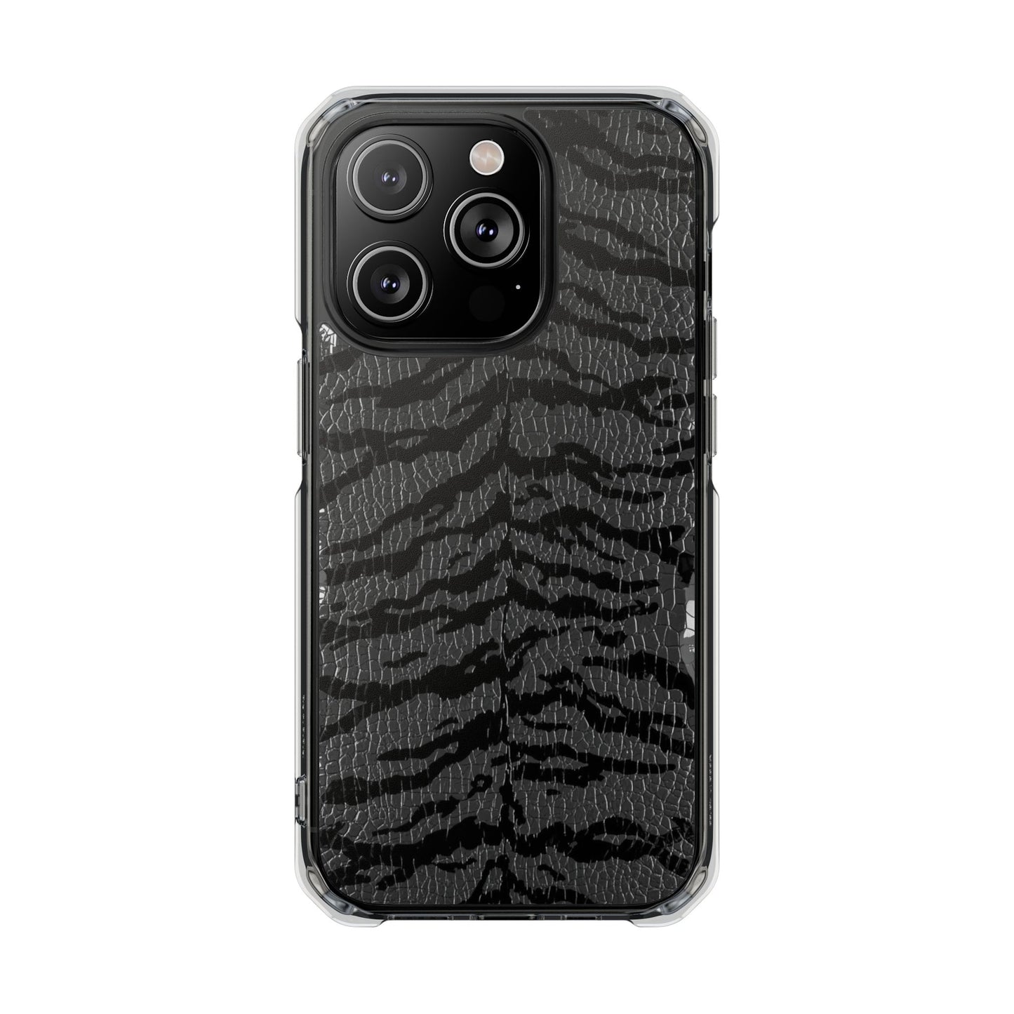Clear Magnetic Impact Phone Case — Black Tiger Stripe