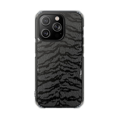 Clear Magnetic Impact Phone Case — Black Tiger Stripe