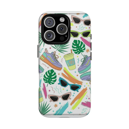 Tough Cases — Colorful Retro Sneakers & Sunglasses Phone Case