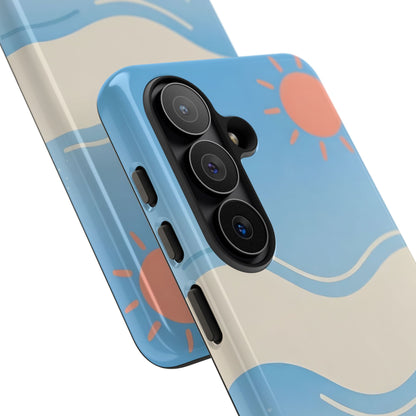 Beach Waves Tough Phone Case — Summer Sun & Seashell Protective Cover
