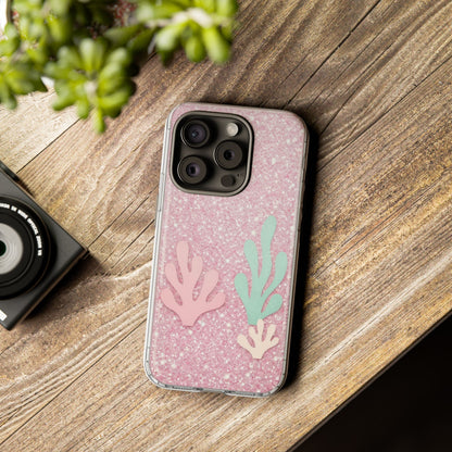 Pink Glitter Seaweed Tough Case - Sparkle Protective Phone Cover