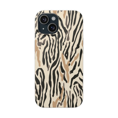 Zebra Stripe Phone Case – Neutral Animal Print Flexi Case