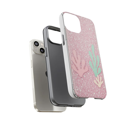 Pink Glitter Seaweed Tough Case - Sparkle Protective Phone Cover