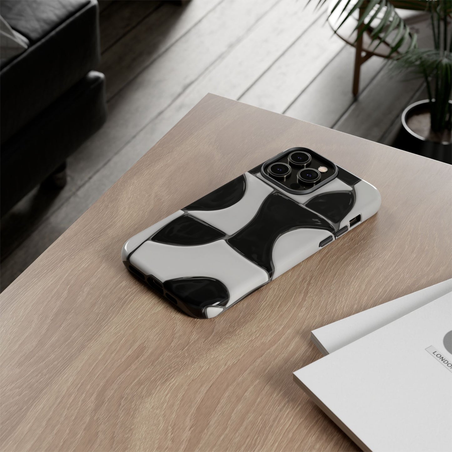 Black & White Abstract Pattern Tough Phone Case