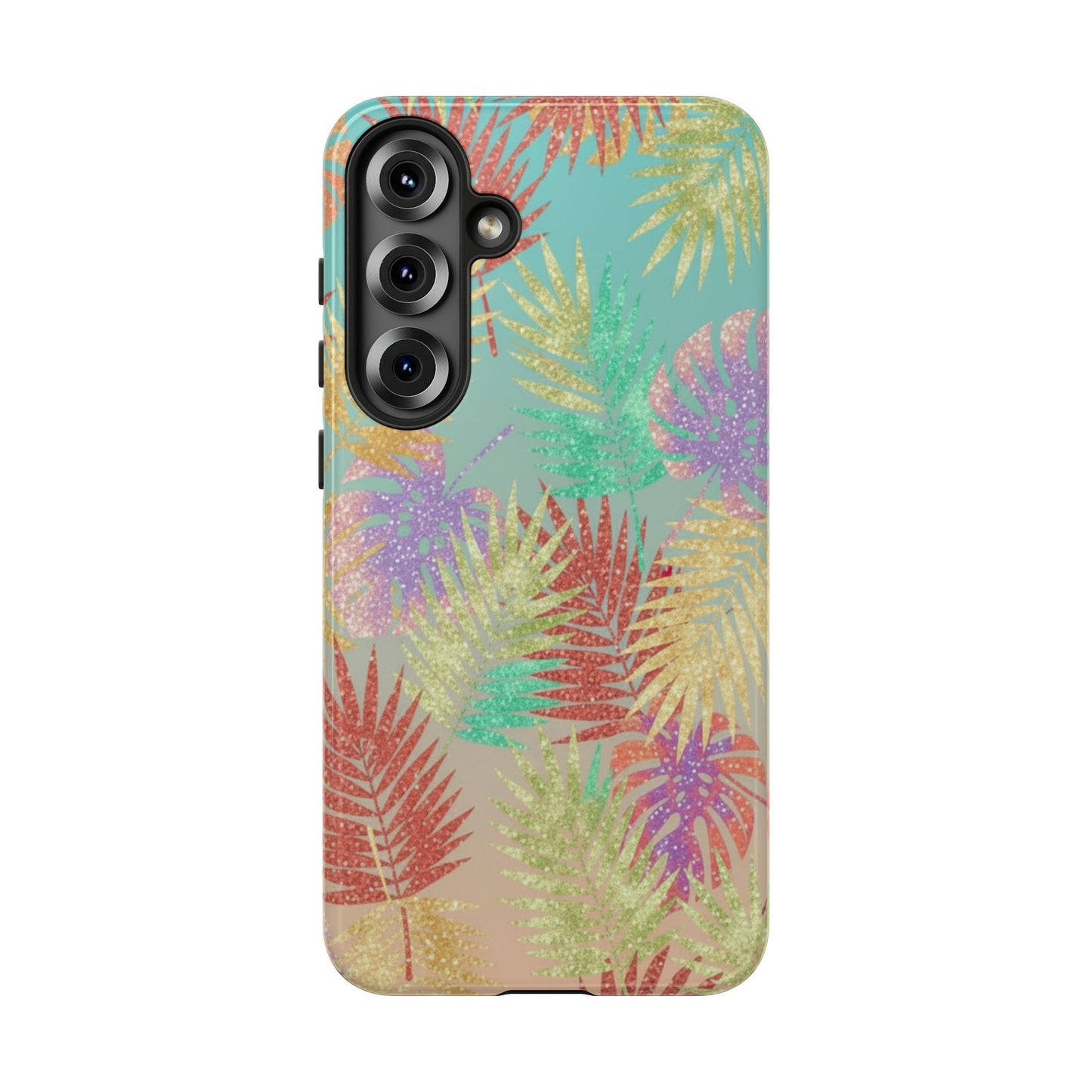 Tropical Palm Leaf Tough Phone Case – Colorful Pastel Botanical Protection