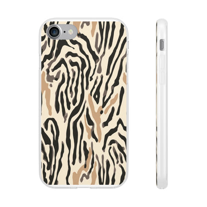 Zebra Stripe Phone Case – Neutral Animal Print Flexi Case