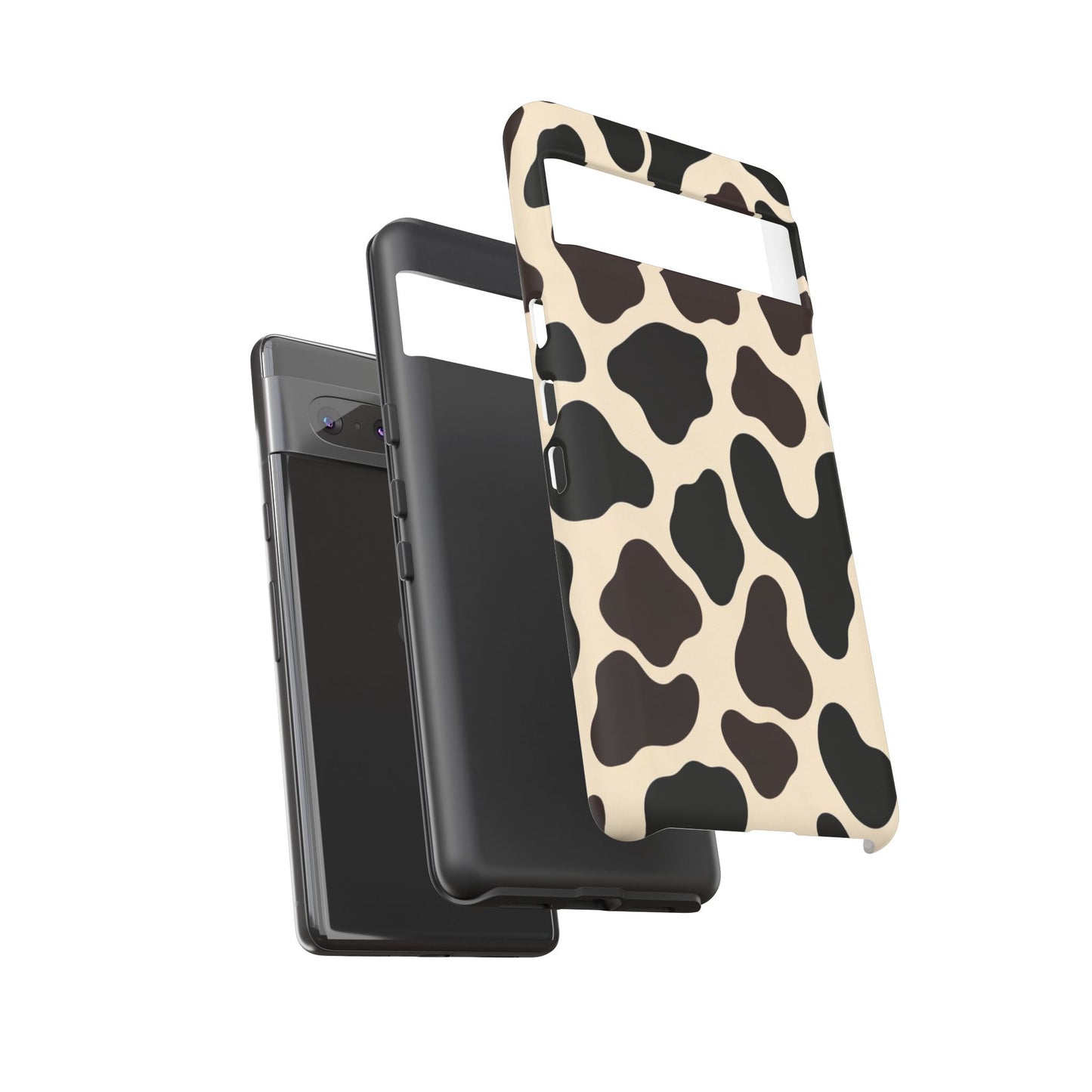 Cow Print Phone Case — Black & Cream Protective  Case