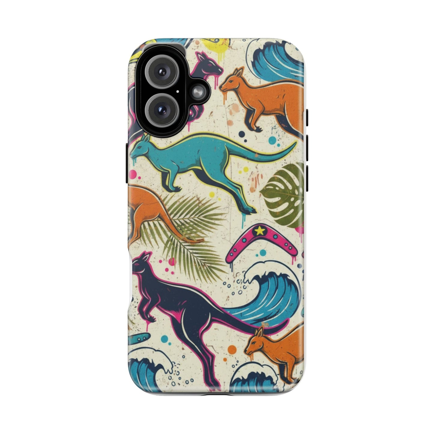 Tough Cases — Colorful Surfing Kangaroo Phone Case