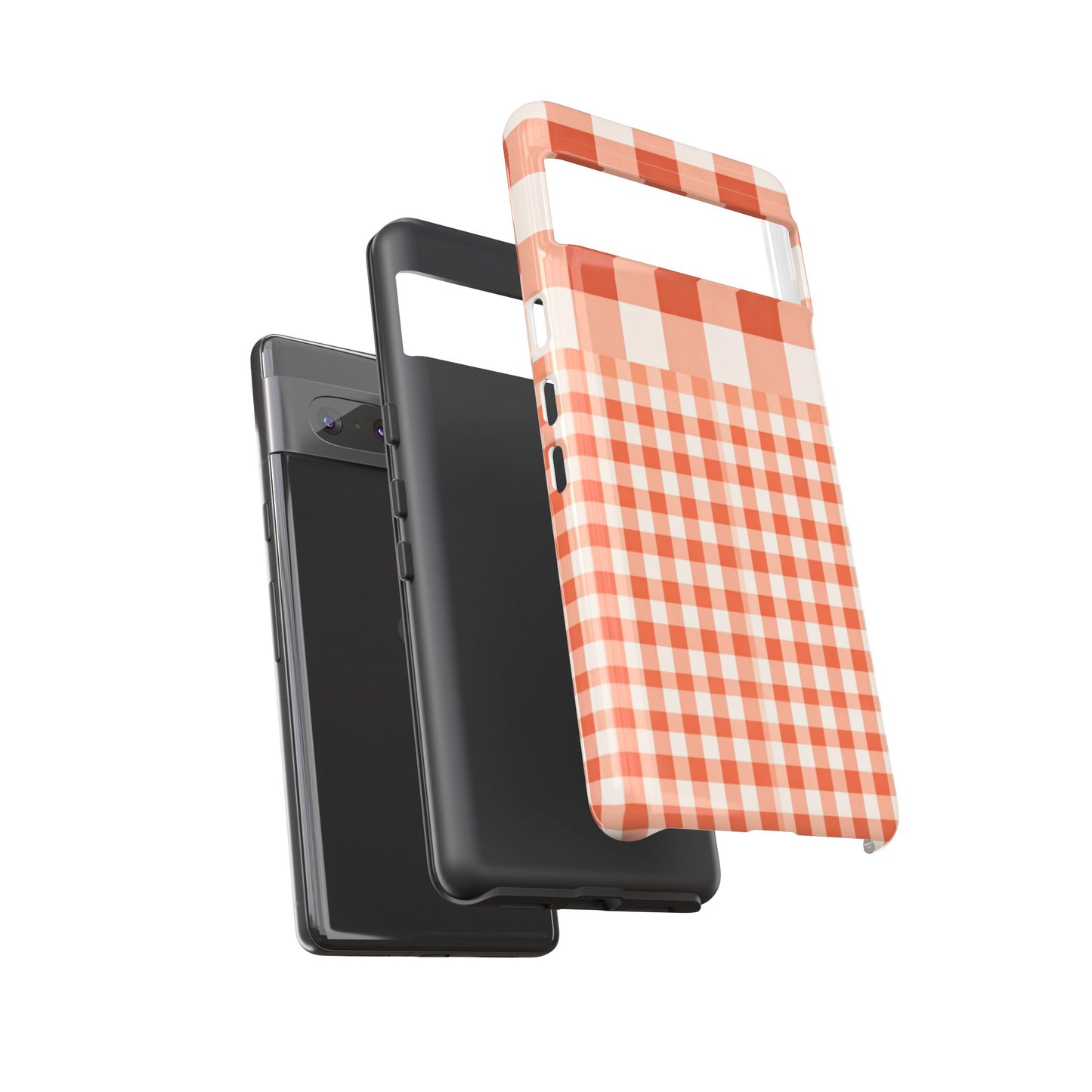 Buffalo Check Tough Phone Case — Orange Gingham Protective Cover