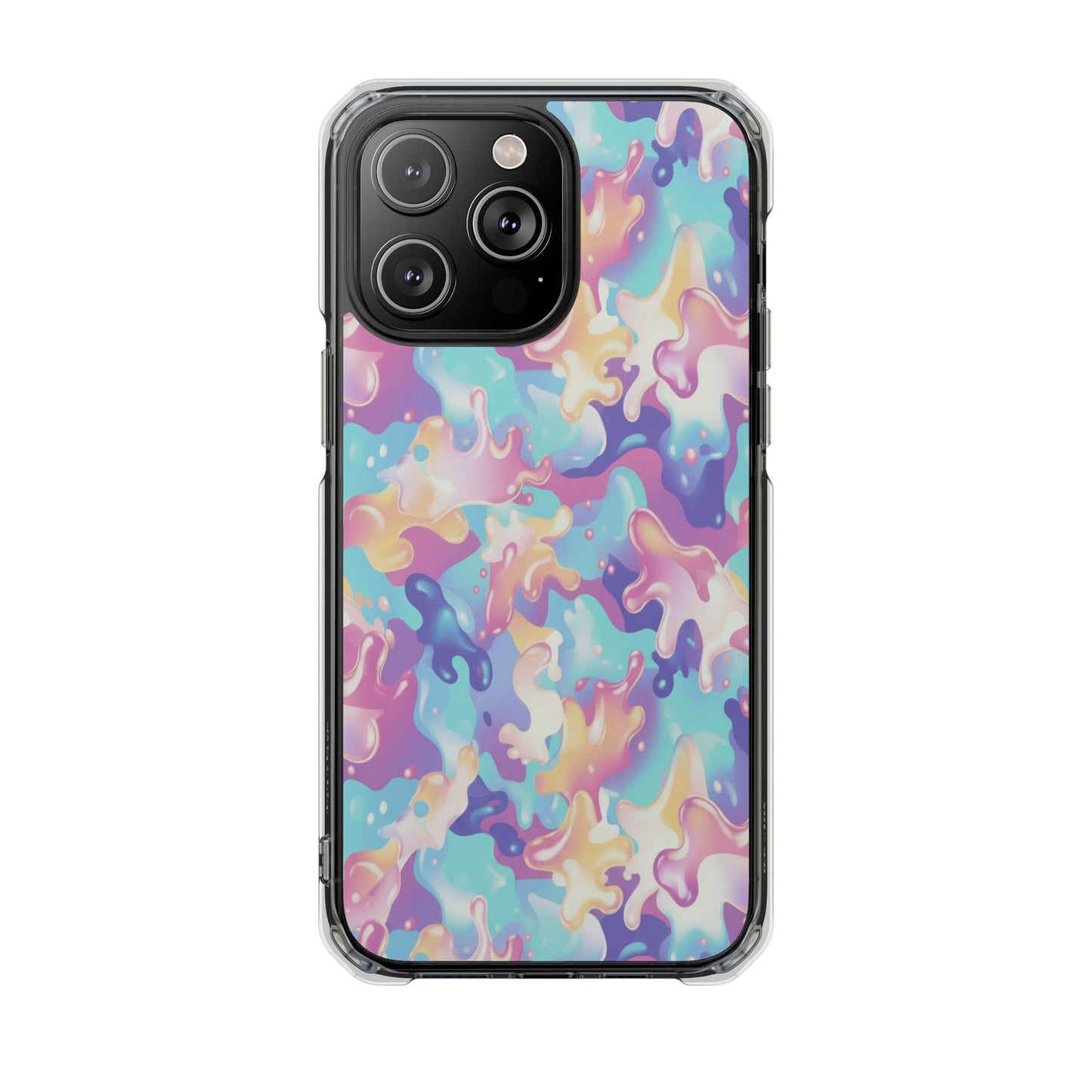 Pastel Liquid Camouflage Magnetic Clear Phone Case