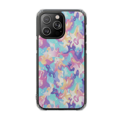 Pastel Liquid Camouflage Magnetic Clear Phone Case