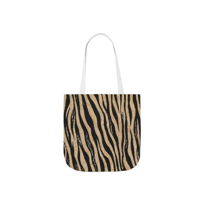 Zebra Print Canvas Tote Bag — Animal Print Reusable Market Bag