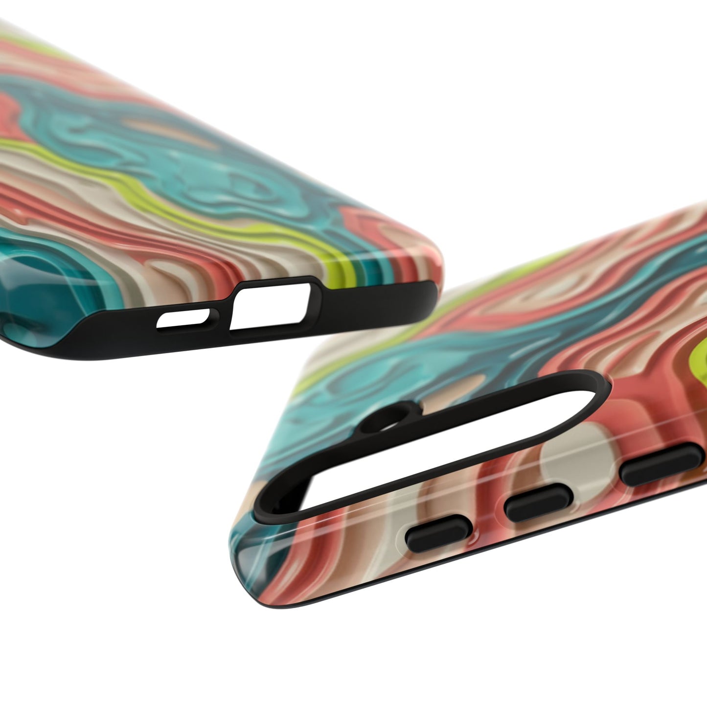 Abstract Contour Phone Case — Colorful Topographic Pattern Tough Case