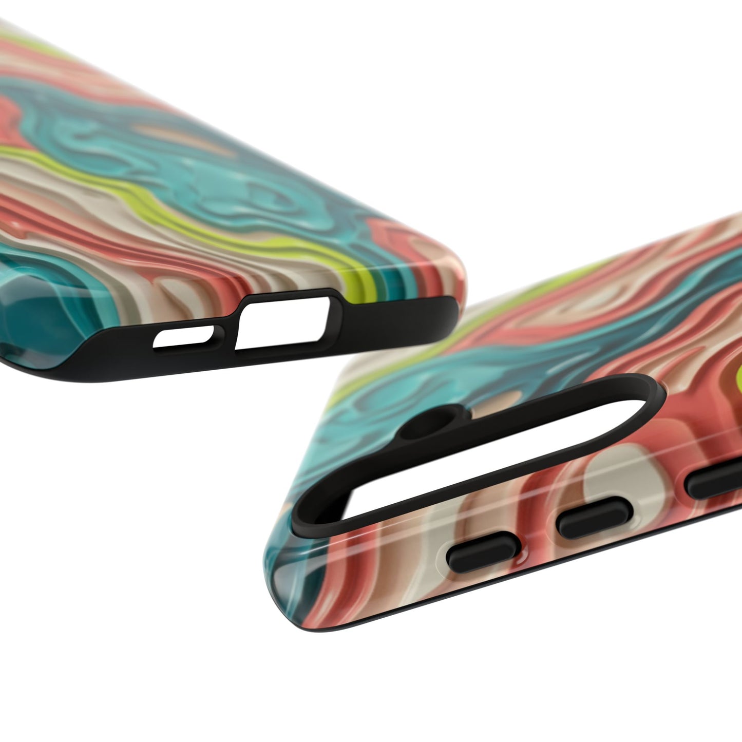 Abstract Contour Phone Case — Colorful Topographic Pattern Tough Case