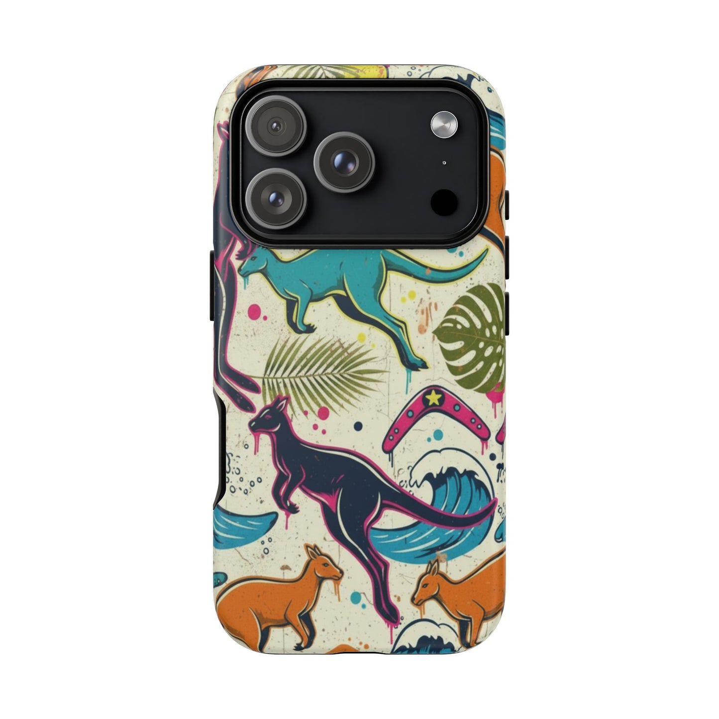 Tough Cases — Colorful Surfing Kangaroo Phone Case