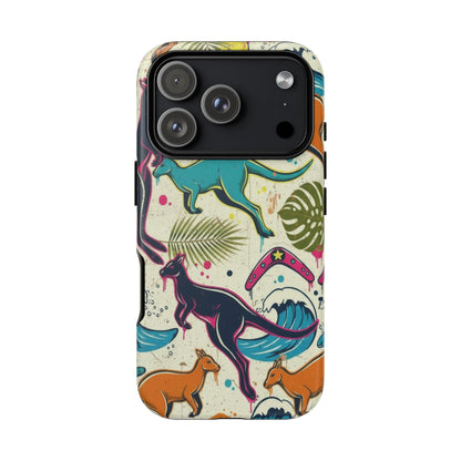 Tough Cases — Colorful Surfing Kangaroo Phone Case