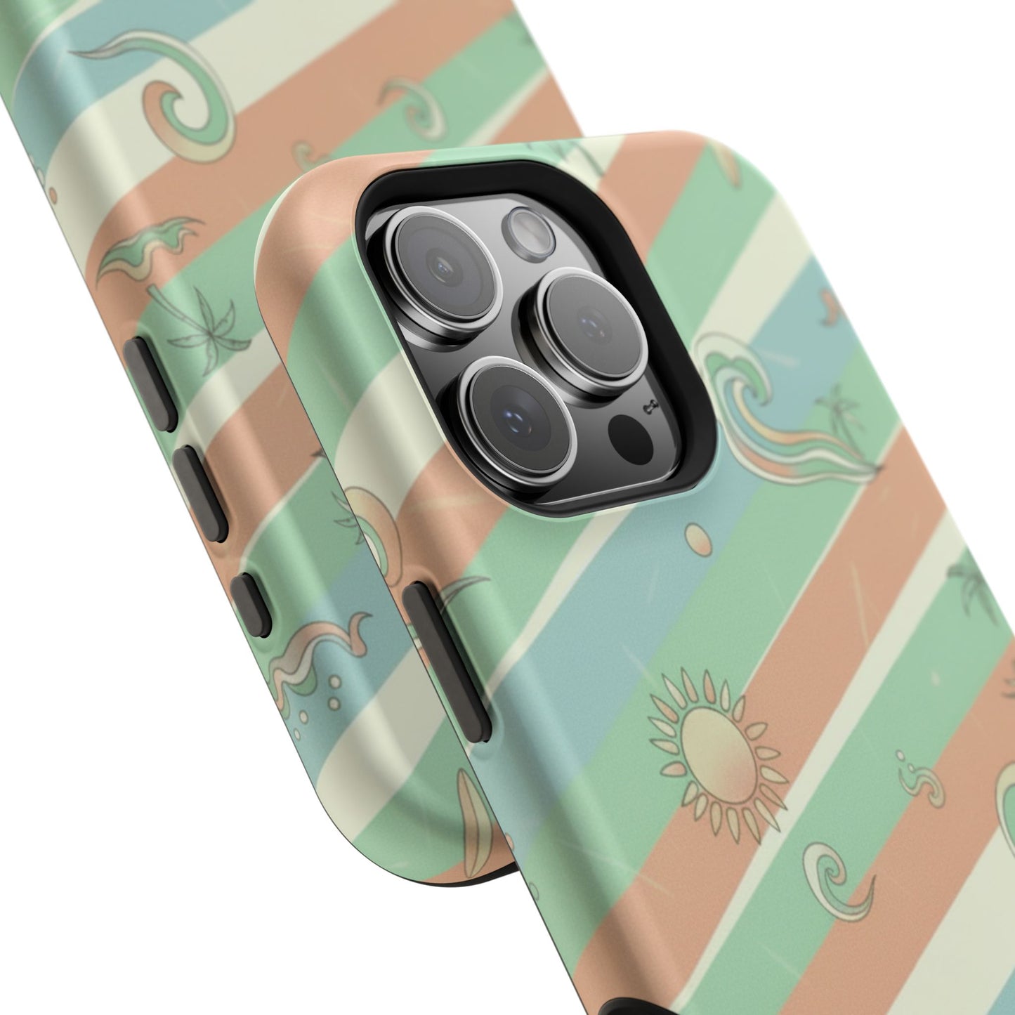 Magnetic Impact-Resistant Phone Case — Retro Surf Stripes