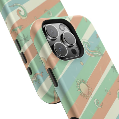 Magnetic Impact-Resistant Phone Case — Retro Surf Stripes