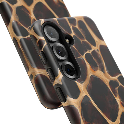 Phone Case — Brown Leather Dot Texture Rugged Protective Cover