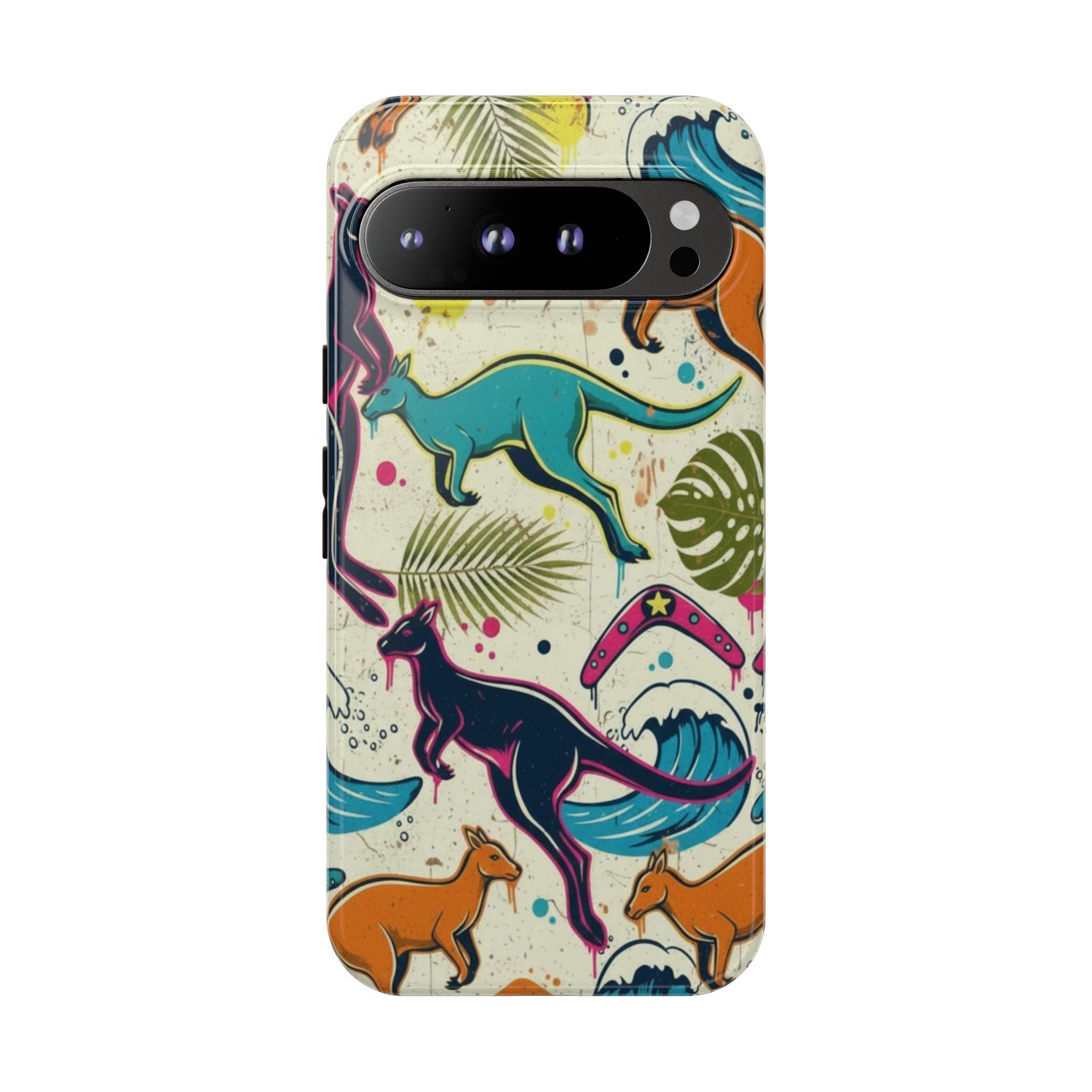 Tough Cases — Colorful Surfing Kangaroo Phone Case