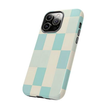 Pastel Checkerboard Tough Case – Mint & Cream Protective Phone Cover