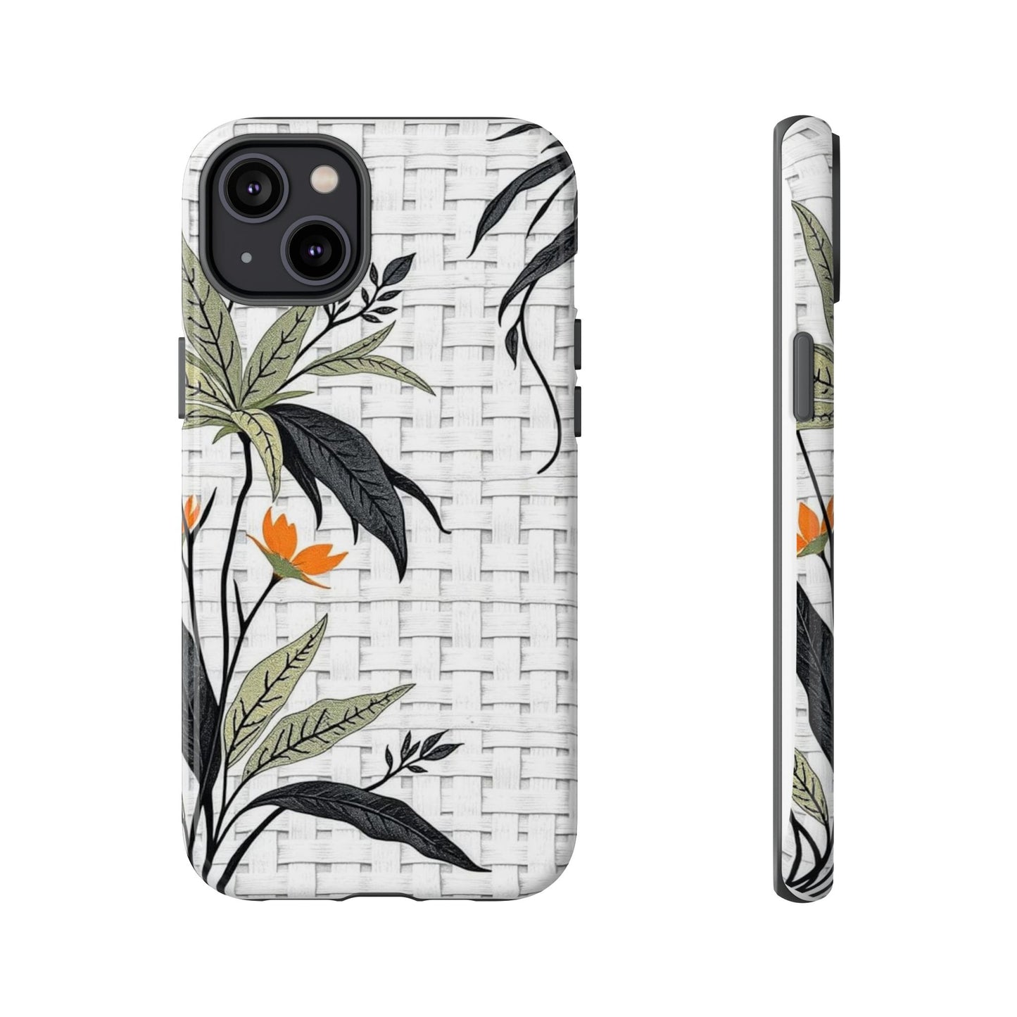 Floral Woven Tough Phone Case — Protective Botanical iPhone Cover