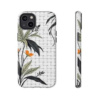 Floral Woven Tough Phone Case — Protective Botanical iPhone Cover