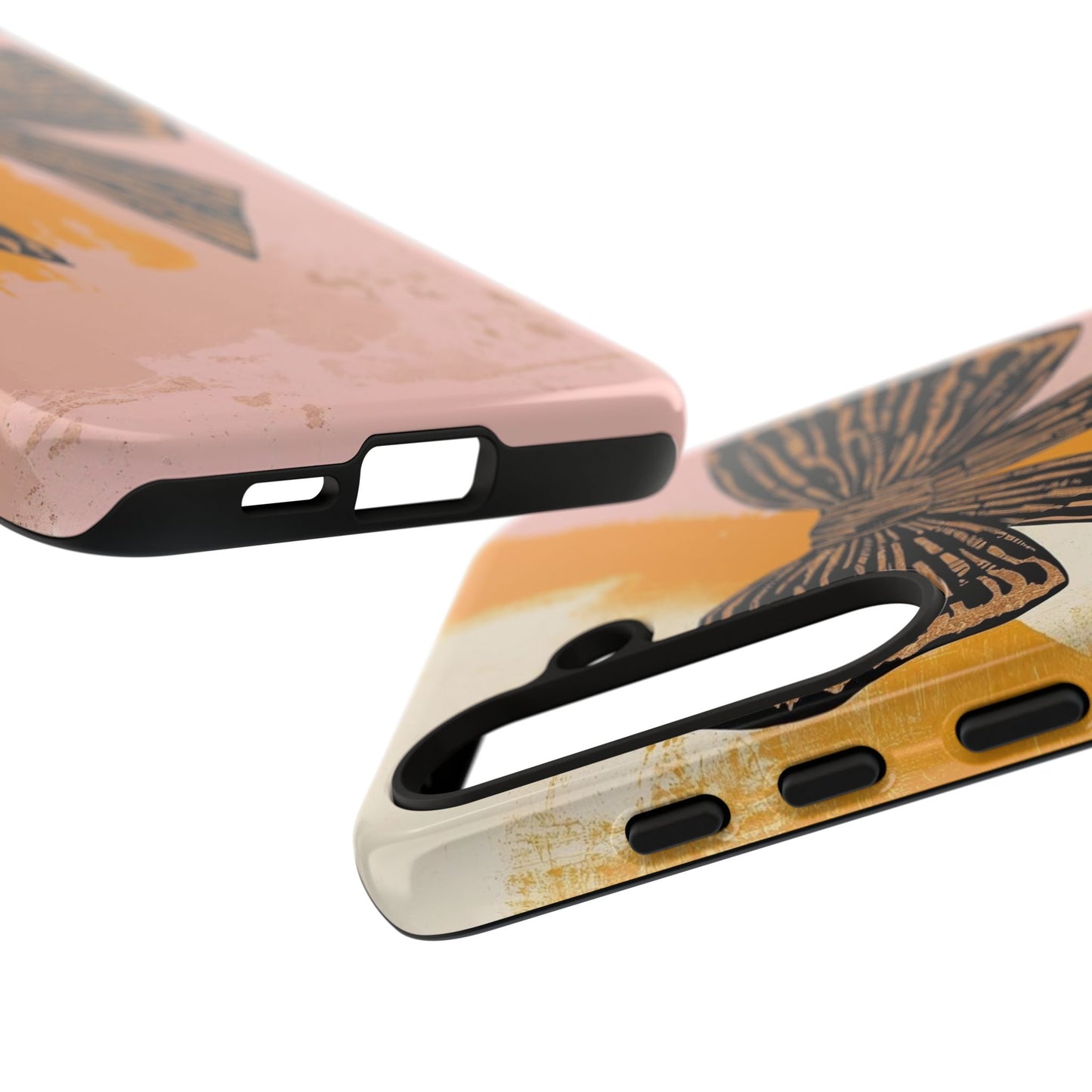 Bow Brushstroke Tough Phone Case — Pink & Mustard
