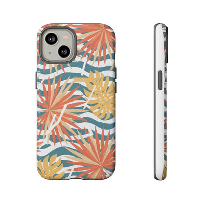 Tropical Palm Tough Phone Case – Retro Wave Floral Protective Cover
