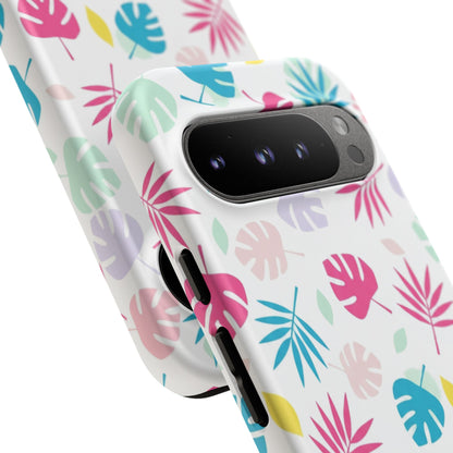 Tropical Leaf Phone Case — Colorful Pastel Monstera & Palm iPhone Case