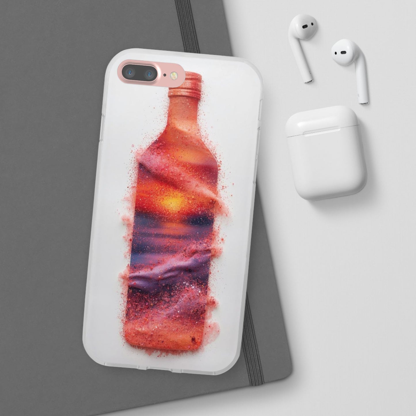 Galaxy Bottle Phone Case — Abstract Cosmic Beverage Design Flexible Case