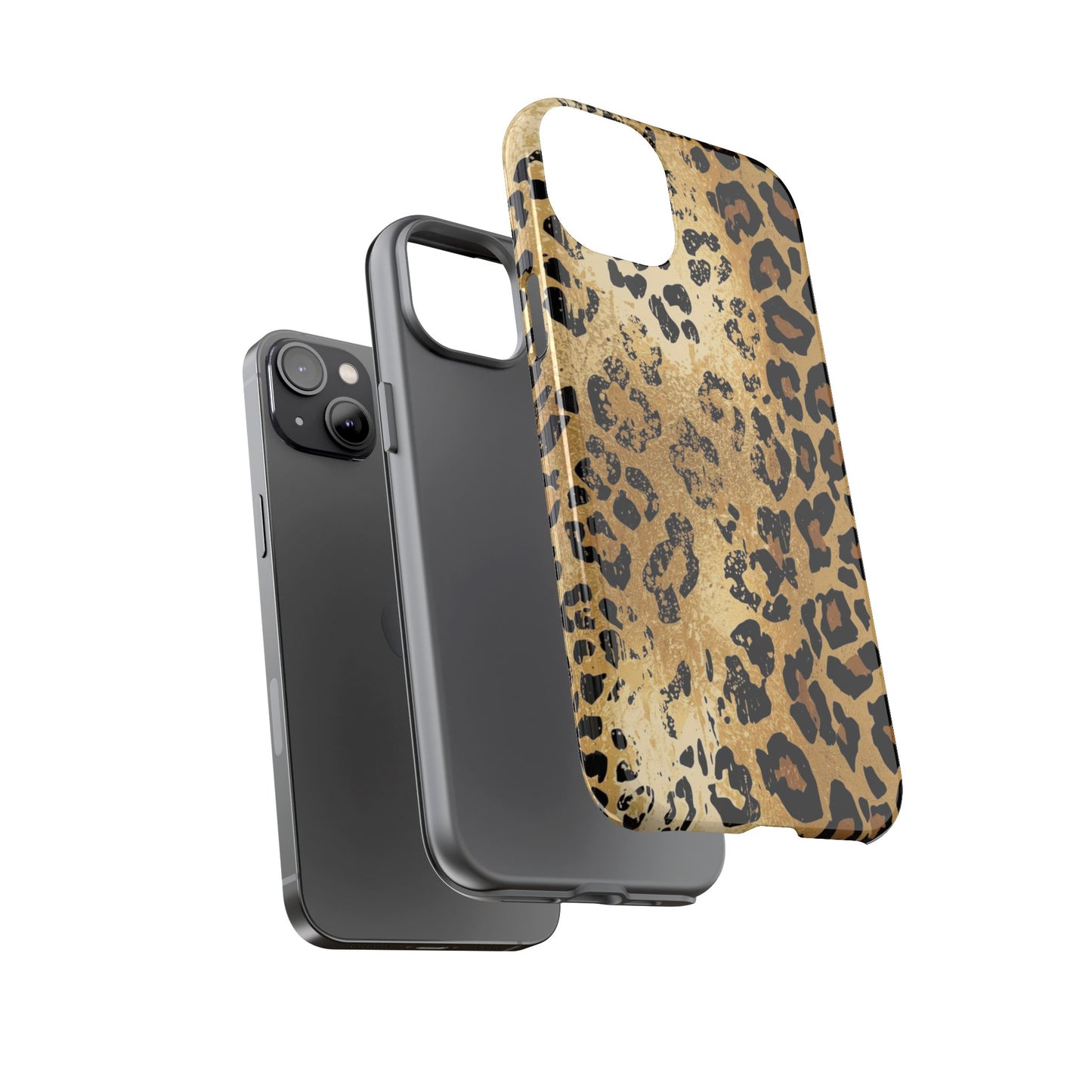 Leopard Print Tough Phone Case — Durable Protective iPhone Cover