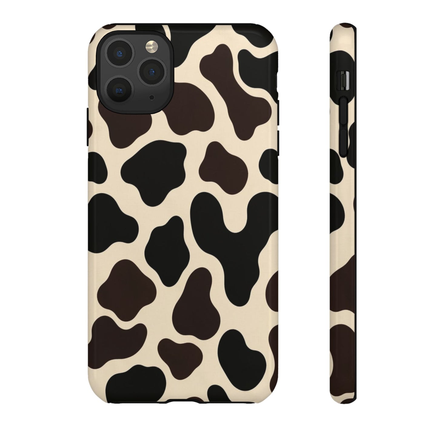 Cow Print Phone Case — Black & Cream Protective  Case