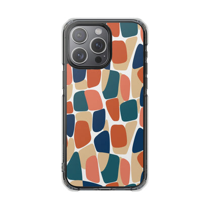 Clear Magnetic Phone Case — Abstract Color Block Protective Case