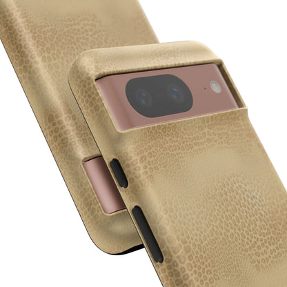 Tan Distressed Leather Texture Phone Case — Rugged Protective iPhone Cover