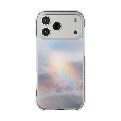 Clear Magnetic Impact Phone Case — Shockproof Transparent Case with Holographic Rainbow Accent