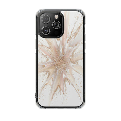 Clear Magnetic Impact Phone Case — Neutral Gold Starburst Design