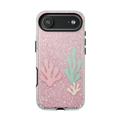 Pink Glitter Seaweed Tough Case - Sparkle Protective Phone Cover