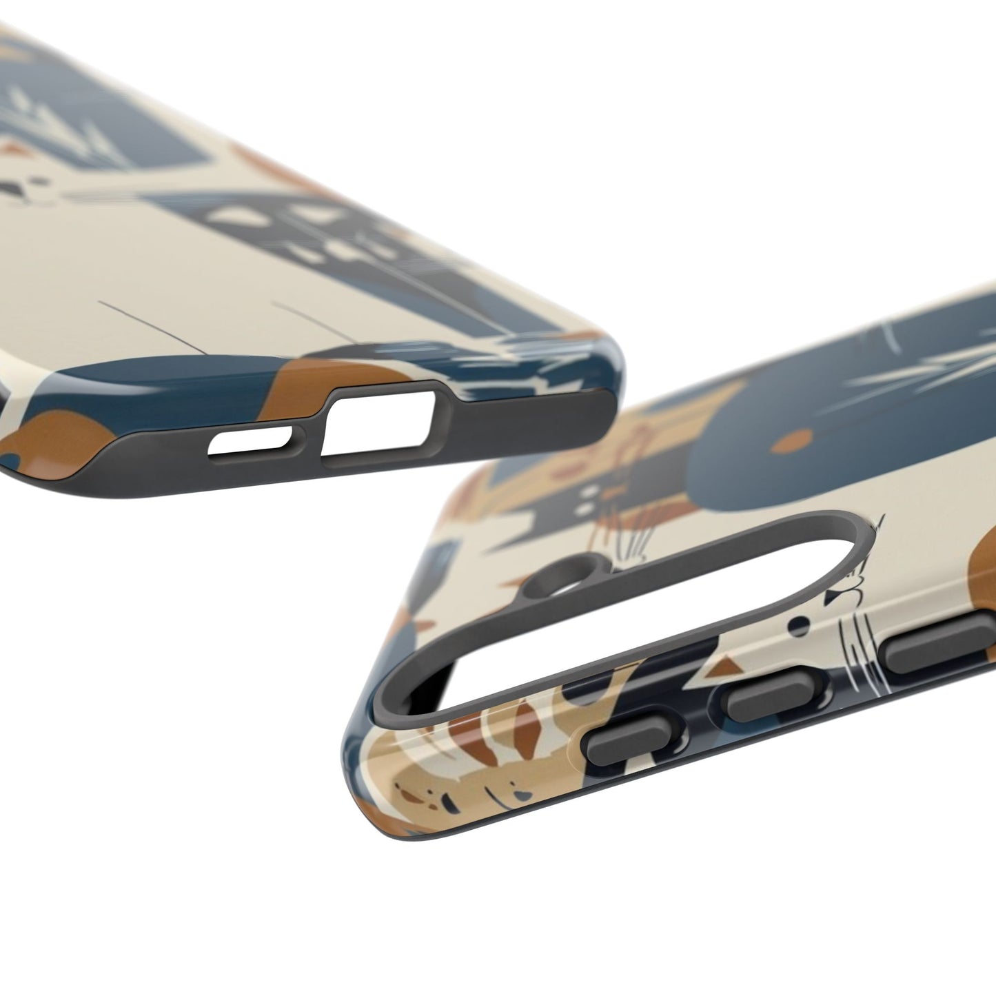Cat Pattern Phone Case – Retro Abstract Cats Protective iPhone Cover