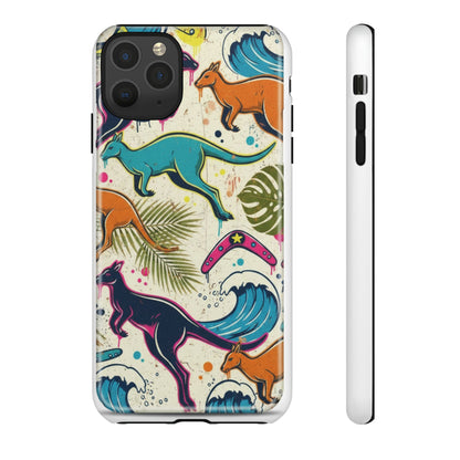 Tough Cases — Colorful Surfing Kangaroo Phone Case