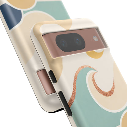 Sea Breeze Tough Phone Case — Retro Waves & Shells Design