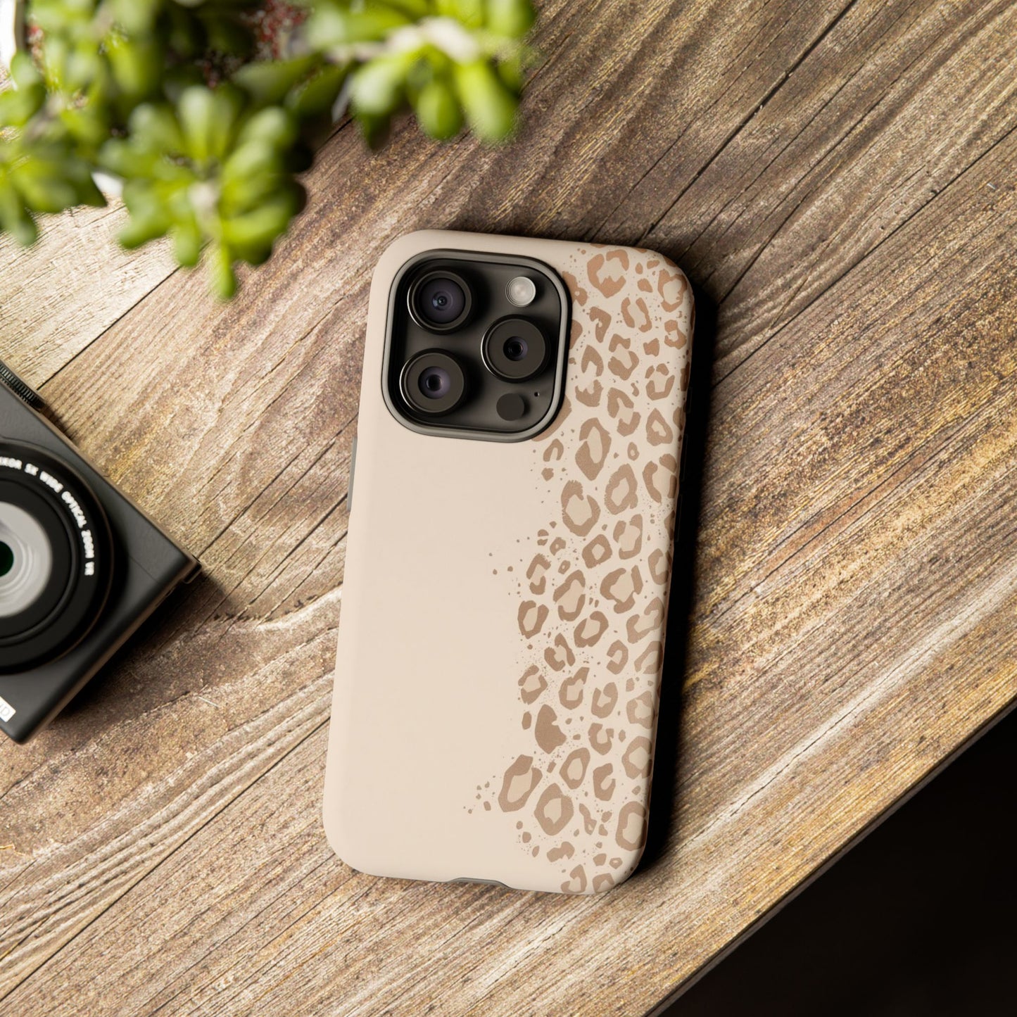 Phone Case – Beige Leopard Print Protective Cover